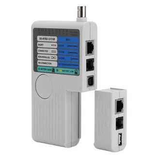 Richer-R Netzwerk Kabeltester, 4-in-1 Remote Netzwerkkabel Tester,LAN Network Cable Tester Detektor für RJ45 RJ-11 USB BNC