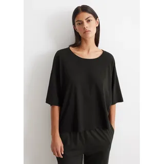 T-Shirt MARC O'POLO "MIX & MATCH", Damen, Gr. L, schwarz, Single Jersey, Obermaterial: 100% Baumwolle, relaxed fit hüftlang, Rundhals, Shirts T-Shirt, Rundhals-Ausschnitt, Kurzarm, Pure Cotton, Single Jersey Quallität