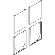 Abdeckkappe Hawa eckig für Glas Kunst. Edelstahl-Effekt 19094 (4 Stk.)