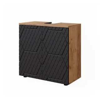 Vicco Waschbeckenunterschrank Irma Anthrazit mit Wabenstruktur 60 x 59 cm, Model 42846 - Dunkelgrau