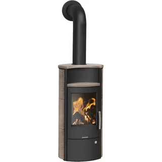 Oranier | Kaminofen | Pori 5 | 5 kW | Stahl Schwarz, Keramik Grappa