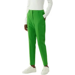 Stoffhose COMMA, Damen, Gr. 34, N-Gr, grün, Web, Obermaterial: 74% Polyester, 20% Viskose, 6% Elasthan, unifarben, regular fit knöchellang, Hosen Stoffhose, Sommerhose mit Bügelfalte