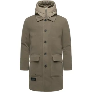 Trenchcoat STONE HARBOUR "Wollmantel Thiagoo XX", Herren, Gr. S, braun (stone braun), Obermaterial: 95% Polyester PES. 3% Viskose CV. 2% Elasthan EL. Obermaterial: Futter: 100% Polyester PES. 100% Polyester PES., Mäntel Trenchcoat