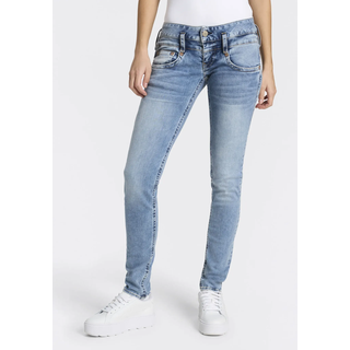 Slim-fit-Jeans HERRLICHER "Pitch Slim Denim", Damen, Gr. 26, Länge 30, after rain, Denim/Jeans, Obermaterial: 78% Baumwolle, 19% Polyester, 3% Elasthan, slim fit lang, Jeans Slim-fit-Jeans, aus Stretch-Denim