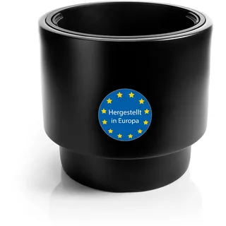 BigDean Blumentopf Design mit Einsatz rund ø 47 cm Schwarz Pflanzkübel | Wetterfester Übertopf aus bruchsicherem Kunststoff – Made in Europe