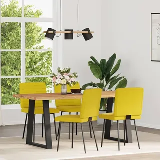 vidaXL Esszimmerstühle 4 Stk. Gelb Samt - Gelb