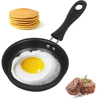 Mini-Kochtopf - Antihaft-Kochtopf - geeignet für Camping und Hausgebrauch - 12 cm - schwarz - Schwarz