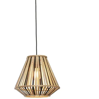 Good & Mojo Hängeleuchte , Naturfarben, Schwarz , Holz , Bambus , rund , 30x30x30 cm , LED-Leuchtmittel austauschbar , Lampen & Leuchten, Innenbeleuchtung, Hängeleuchten, Pendelleuchten