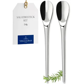 Villeroy und Boch - NewMoon Salatbesteck, 2tlg., vielseitiges Besteckset für den Alltag und die festliche Tafel, Edelstahl, spülmaschinengeeignet