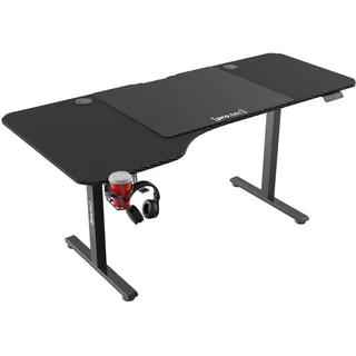pro.tec Höhenverstellbarer Tisch Stryn 160 x 75 cm elektrisch Memory-Funktion Schwarz - Schwarz