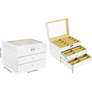 Brillenanzeigekasten, 24 Fächer Lagerung, langlebiges Design, WEISS