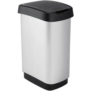 Rotho Abfalleimer 25 l Silber