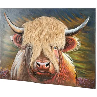 Gilde "Bild rechteckig Highland-Beauty braun", Kuh 1 Stk. tlg. Highland Cattle Tierporträt rustikaler Charme Landhaus Country, farbe bild(er): braun),