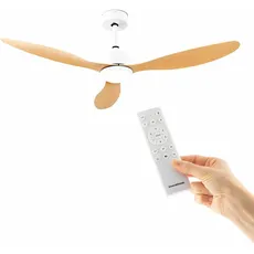 Bild von Deckenventilator mit LED-Licht und 3 ABS-Flügeln Wuled Holz 36 W