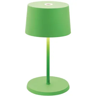 Zafferano, Olivia Mini Lampe, Tragbare und Wiederaufladbare Tischlampe mit Touch Control, Geeignet für Wohnzimmer und Außenbereich, Dimmer, 2700-3000 K, Höhe 22 cm, Farbe Grün