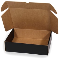 Kartox | Schwarzer Karton für Post | Selbstmontierte Box ideal als Geschenk | stabiler Karton | Größe L | 30x22x8 cm | 20 Stück