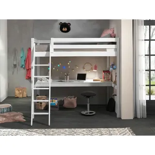 Vipack Hochbett Pino 140 x 200 cm Kiefer massiv weiß
