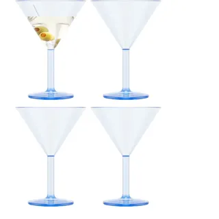 Bodum OKTETT 4 Martini-Gläser aus resistenten und wiederverwendbarem Kunststoff, 0,18l