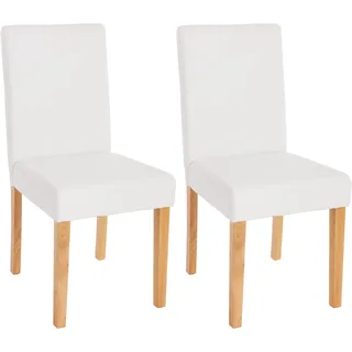 Mendler Esszimmerstuhl Littau Kunstleder weiß matt 2er Set