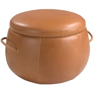 Angel Cerda Pouf Kamel leder pouffe Ø63/47 cm , Braun , Leder , 63x47x63 cm , FSC 100% , Wohnzimmer, Sessel, Hocker & Hockerbänke, Poufs