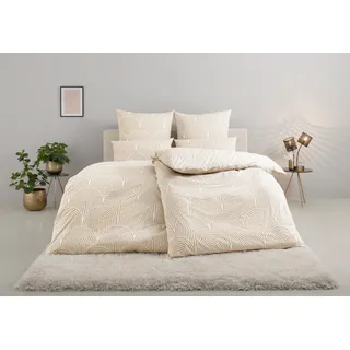 LEONIQUE Bettwäsche "Matilda in Gr. 135x200 oder 155x220 cm", beige (natur), B/L: 135cm x 200cm, 1 Stk., 1 Stk., Renforcé, B/L: 80cm x 80cm, 2 Stk., Renforcé, Obermaterial: 100% Baumwolle, Bettwäsche, Bettwäsche aus Baumwolle, Bettwäsche mit skandinavischem Design