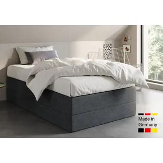 home collective Boxspringbett 120 x 200 cm H2 Anthrazit