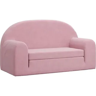 vidaXL Kinder-Schlafsofa 2-Sitzer Rosa Weicher Plüsch - Rosa