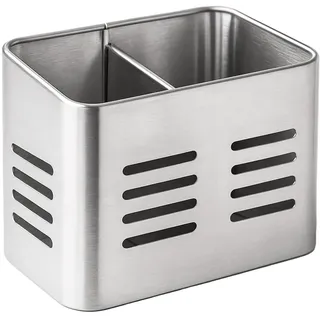 Space Home - Besteck-Abtropfkorb - Besteckhalter & -Ständer aus Metall - Küchenutensilienhalter - 2 Fächer