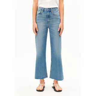 MURLIAA HIGH CROPPED WIDE JEANS | recycelter Baumwoll Mix Comfort Stretch - blau (29-32)