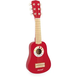 Janod - My First Confetti Holz-Gitarre, Kinder-Musikinstrument, Spielzeugnachbildung und Spielzeug für musikalisches Empfinden, ab 3 Jahren, J07628