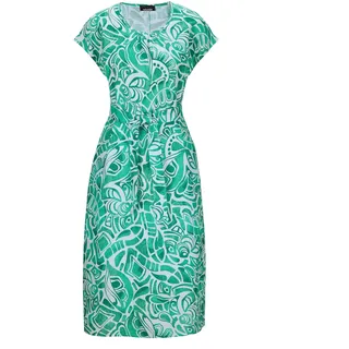 GOLDNER Sommerkleid »Kurzgröße Leinenkleid Ethno, Halbarm«, grün