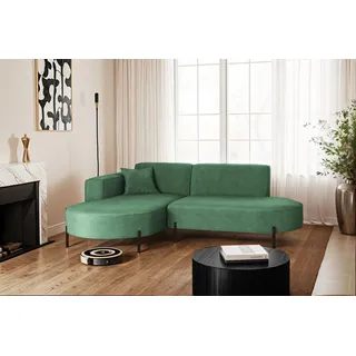kaiser möbel Ecksofa Stoff L-Form 3-Sitzer Grün