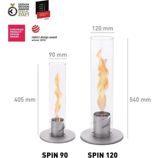 Tischkamin Bio-Ethanol 120 grau – Multifunktionale Windlicht für drinnen und draußen