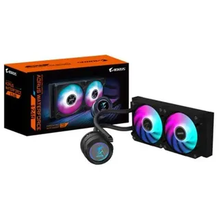 Gigabyte AORUS WATERFORCE II 240 AIO Flüssigkeits-CPU-Kühler - 2x120mm ARGB-Lüfter, Schiebe-in-Verriegelungsmechanismus, DAISY-CHAIN, kompatibel mit Intel LGA 1851 und AMD AM5