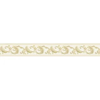 A.S. Création Borte selbstklebend Barock 5 m x 8 cm Gold-Weiß