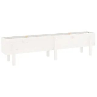 vidaXL Hochbeet Weiß 160x30x38 cm Massivholz Kiefer - Weiß