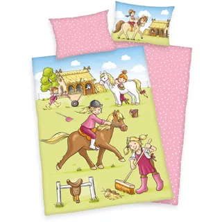 Herding Bettwäsche Set Ponyhof 100x135 cm ( 40x60 Bio Baumwolle NEU Baby best
