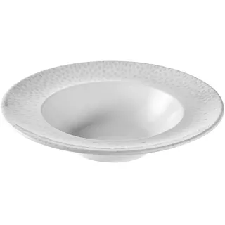 APS 85329 Pasta-Teller FOOTMARK - Melamin, Ø 26,5 cm, 0,5 Liter, weiß/grau, stapelbar, spülmaschinengeeignet