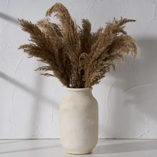SIDUCAL Rustikale Bauernhaus-Blumenvase, 24,1 cm, große Keramikvase, Pampasgras-Vase, Moderne Bauernhaus-Dekor-Vase für Heimdekoration, Tisch, Wohnzimmerdekoration, Regaldekoration, Kaminsims, Weiß
