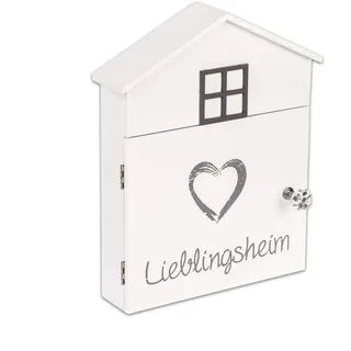 Out of the blue Schlüsselkasten, Holz, Weiß, 24 x 6 x 29.5 cm