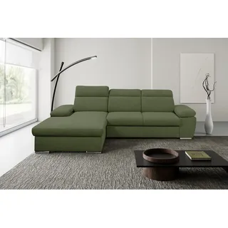 werk2 »Palma modernes Schlafsofa mit Bettkasten, L-Form, B/T 282/185 cm« Kopfteile verstellbar, komfortable Wellenunterfederung, L-Form