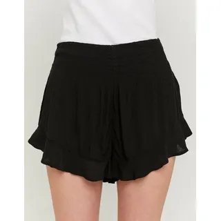 Shorts TALLY WEIJL "SSHVIMONI", Damen, Gr. 38, N-Gr, schwarz, Web, Obermaterial: 100% Viskose, unifarben, kurz, Hosen Shorts, Viskose, ausgestellt