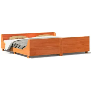vidaXL Massivholzbett ohne Matratze Wachsbraun 180x200 Kiefernholz - Braun