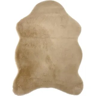 Astra Fellteppich »Elda, Kunstfell« rechteckig 13 mm Höhe Dekofell, kuschelweich, Wohnzimmer, Kinderzimmer, Kaninchenhaptik, goldfarben