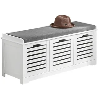 SoBuy Schuhbank Weiß , Holzwerkstoff , 105x43x35 cm , Garderobe, Garderobenbänke, Schuhbänke