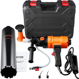 Vevor Diamant Bohranlage 1500 W Diamantkernbohrmaschine Kernbohrgerät 1100/2400 RPM Kernbohrmaschine Nassbohren, 8-10,2 cm Magnetbohrmaschine Geeignet zum Bohren von Stahlbeton, Marmor usw.