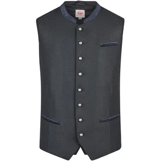 Trachtenweste SPIETH & WENSKY "Spieth & Wensky Trachtenweste Kai", Herren, Gr. 50, blau (blau, grün), Obermaterial: 40% Polyester PES. 30% Wolle WO. 30% Viskose CV., uni, regular fit, Westen Trachtenweste, mit klassischer Knopfleiste