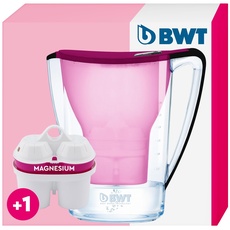 BWT Wasserfilter AQUAlizer Home inkl. 1 Filterkartusche Aubergine 2,7L | Filter mit 1 Magnesium Filterkartusche | Wasserfilter Trinkwasser | Filtert Kalk, Chlor, Blei & Kupfer