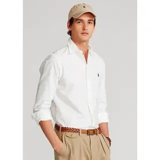 Polo Ralph Lauren für Herren. 710772290003 Custom Fit Oxford Hemd weiß (M), Lässig, Baumwolle, Langarm