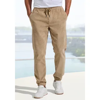 Jogger Pants JOHN DEVIN "bis Größe 5XL - elastische Cordhose", Herren, Gr. 3XL (64/66), N-Gr, camel, Cord, Obermaterial: 98% Baumwolle, 2% Elasthan, unifarben, bequem lang, Hosen Jogger Pants, Jogg Pants aus Cord-Stretch